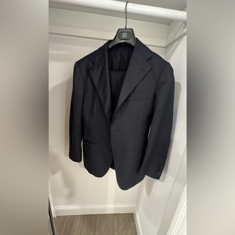 Suitsupply Roma Navy Striped Suit Size 38